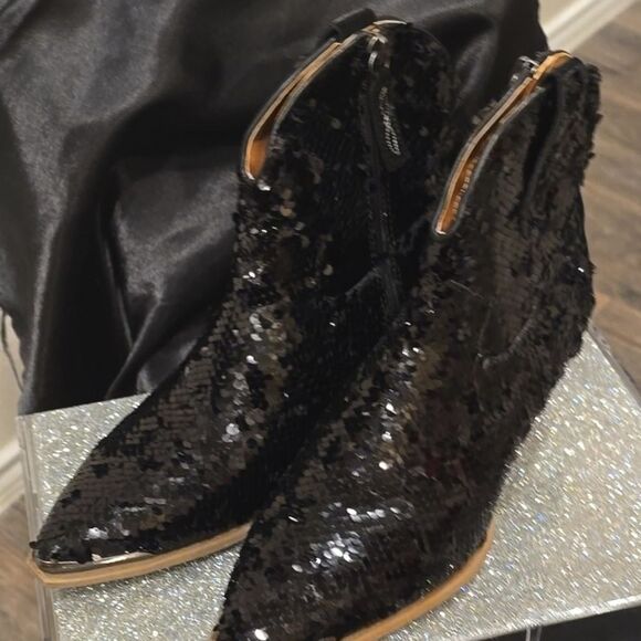 Dingo Bling Thing Sequin Western Boot- Black - Picture 11 of 13
